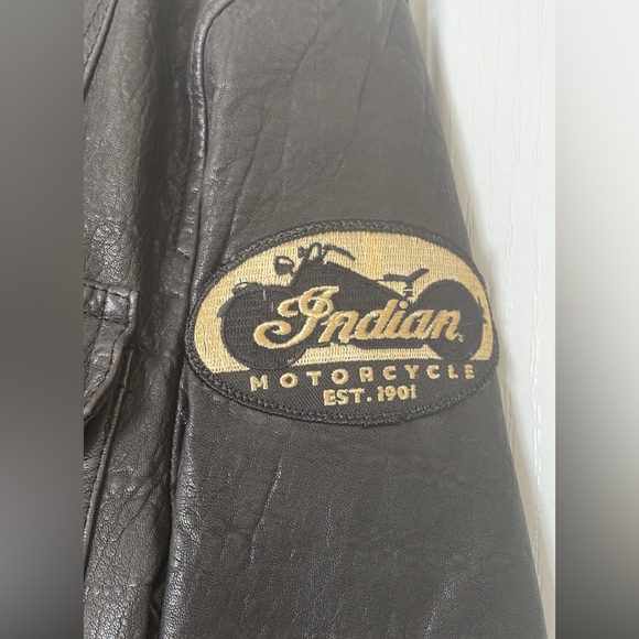 Danier genuine leather jacket with Indian motorcycle patches - Picture 3 of 6